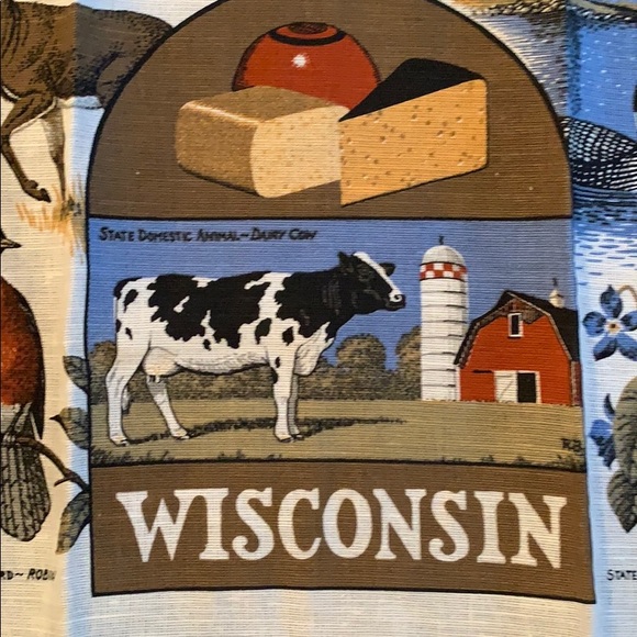 Wisconsin State Highlights Linen Kitchen Towel - Picture 7 of 8